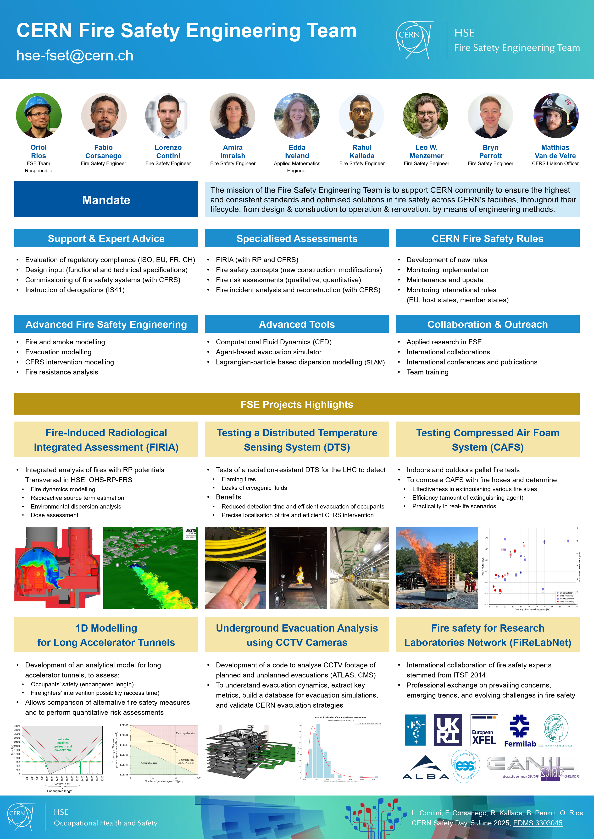 A poster showing the FSET team and their activities.